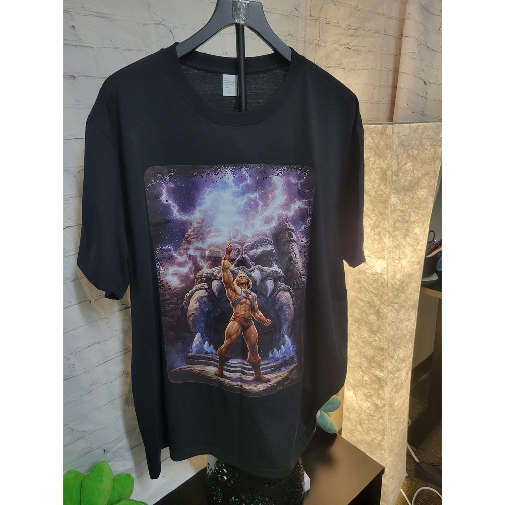 He-Man Masters of the Universe Castle Grayskull Graphic T-Shirt Black Mens 2XL